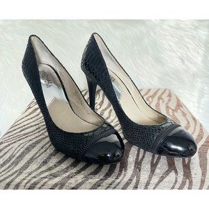 Michael Kors Black Faux Snakeskin Patent Leather Pumps 8M